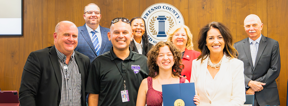 October Superintendent Superstar with Dr. Copher and Board of Education